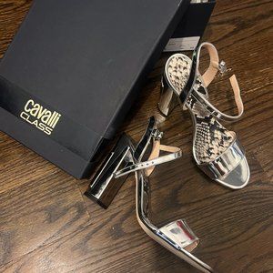 Cavalli - Metallic Leather Block Heels
